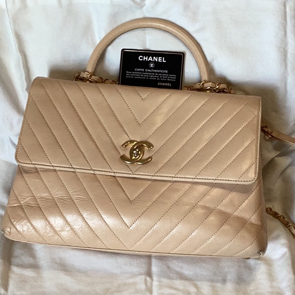 Chanel Coco Top Handle Bag Quilted Caviar Medium